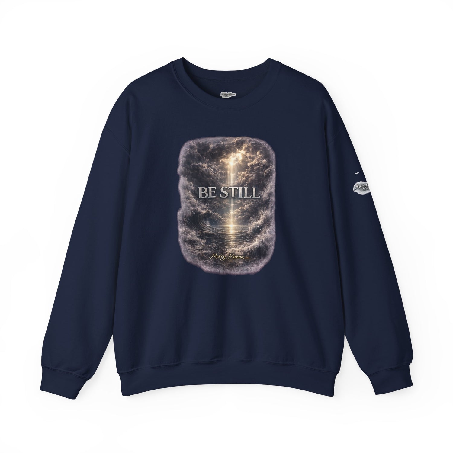 "Be Still" Graphic Crewneck Sweatshirt — Unisex Fleece Pullover
