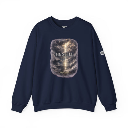 "Be Still" Graphic Crewneck Sweatshirt — Unisex Fleece Pullover