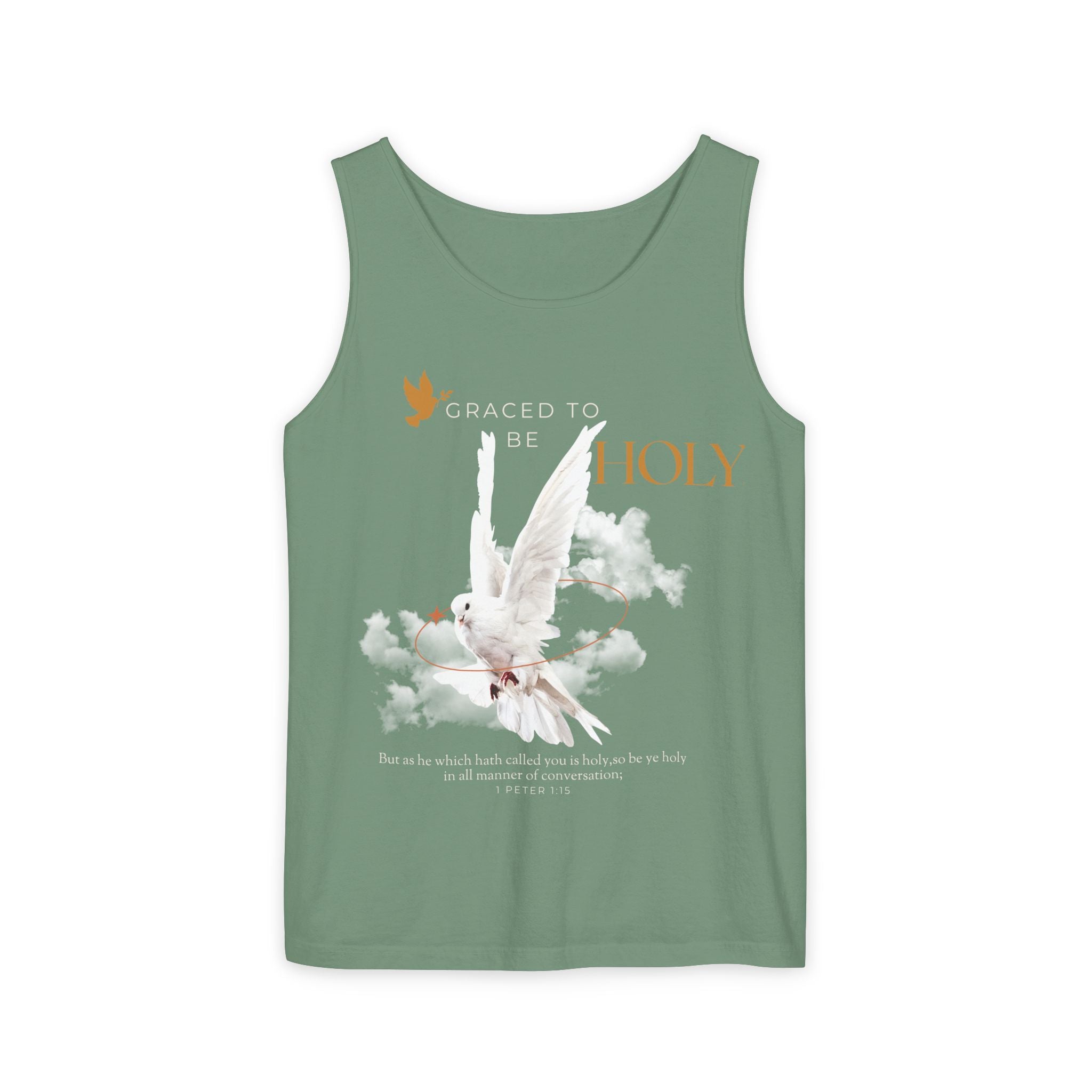 Graced to Be Holy Tank Top — Dove Graphic Print