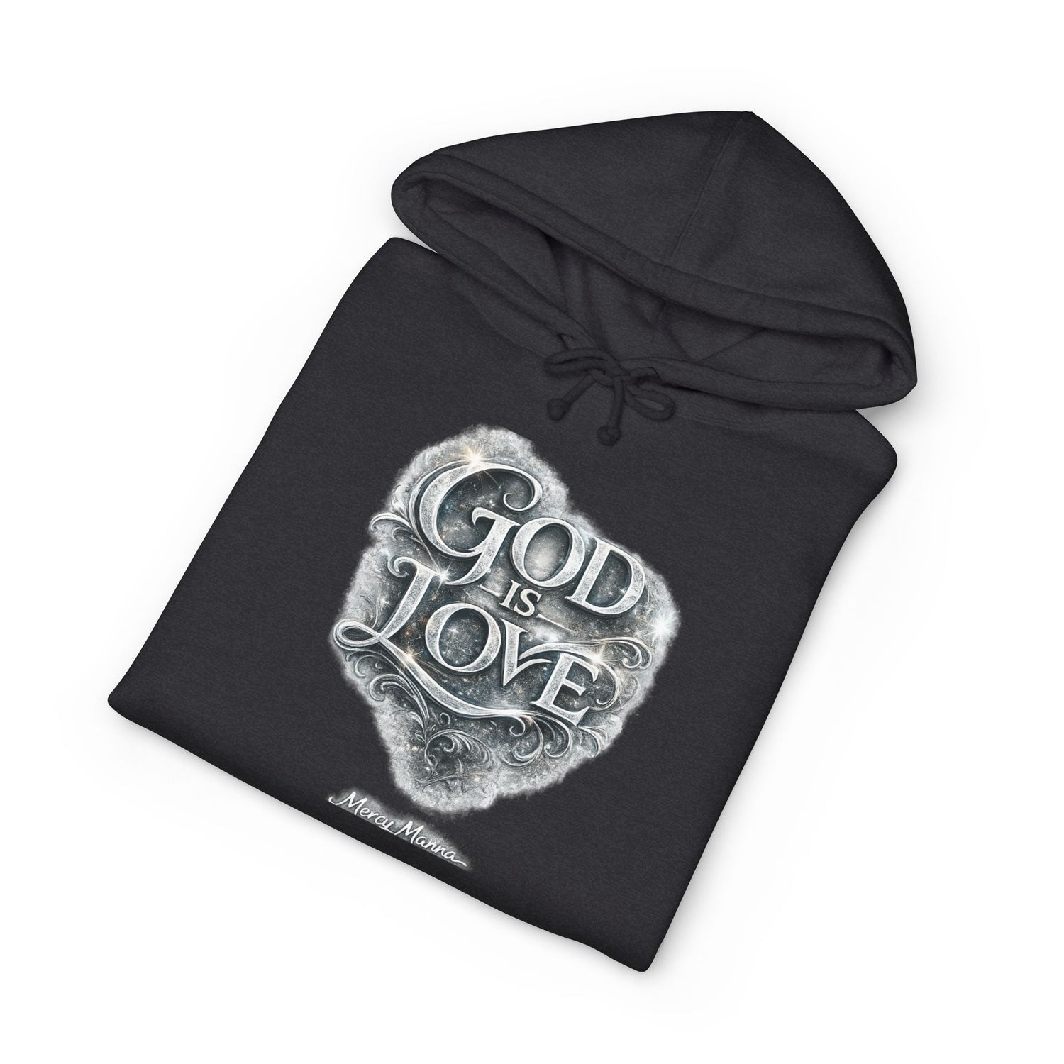"God Is Love" Graphic Pullover Hoodie — Unisex Fleece Sweatshirt