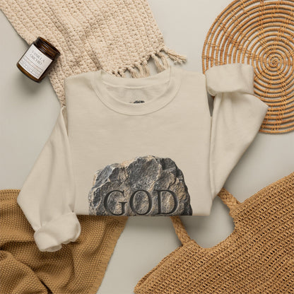 Mercy Manna My Redeemer Crewneck Sweatshirt – Stone Graphic Love Pullover