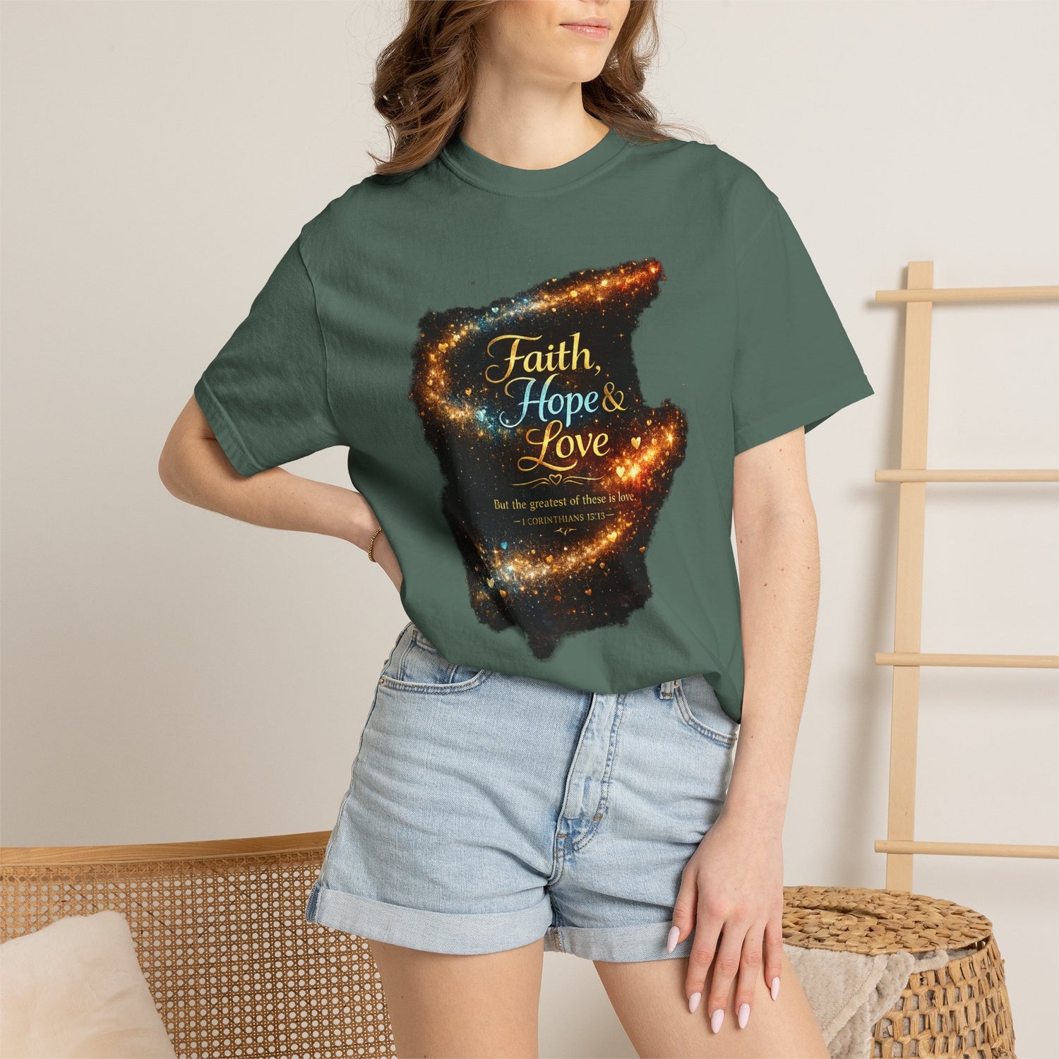 "Faith, Hope &amp; Love" Graphic Tee — Unisex 1 Corinthians 13 T-Shirt
