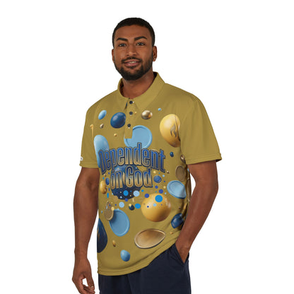 "Dependent on God" All-Over Print Polo Shirt — Unisex Graphic Polo