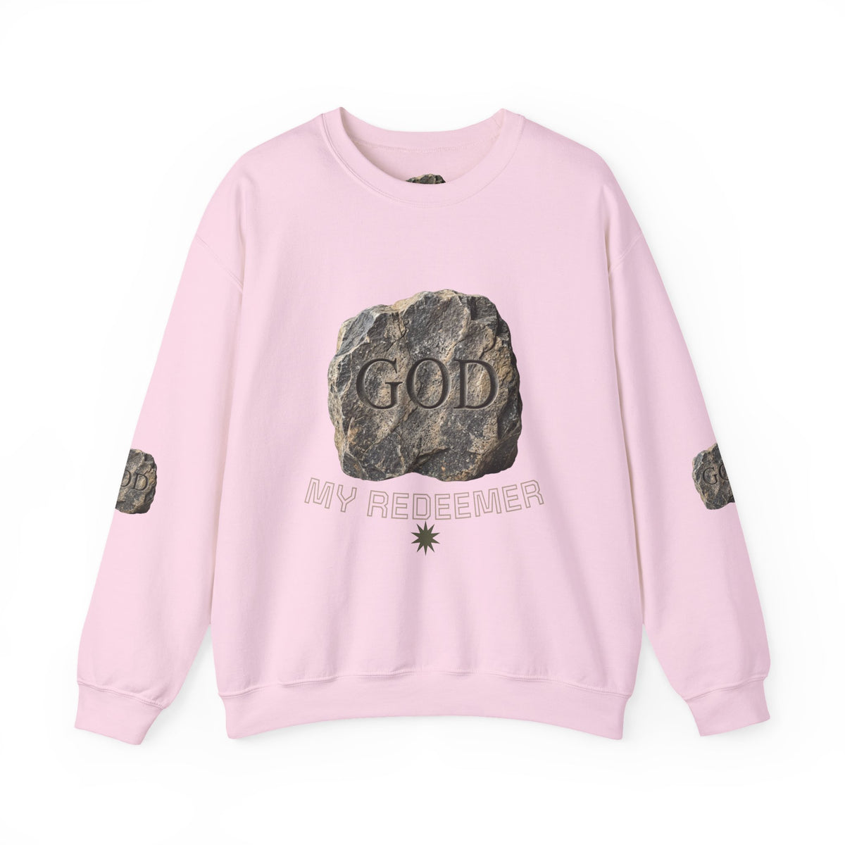 Mercy Manna My Redeemer Crewneck Sweatshirt – Stone Graphic Love Pullover