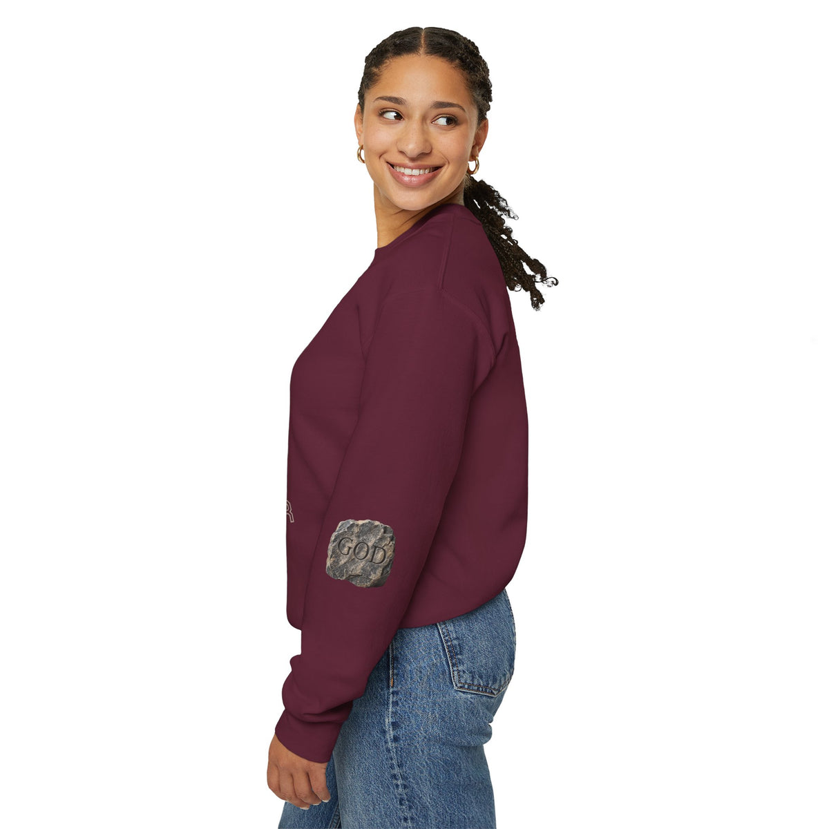 Mercy Manna My Redeemer Crewneck Sweatshirt – Stone Graphic Love Pullover