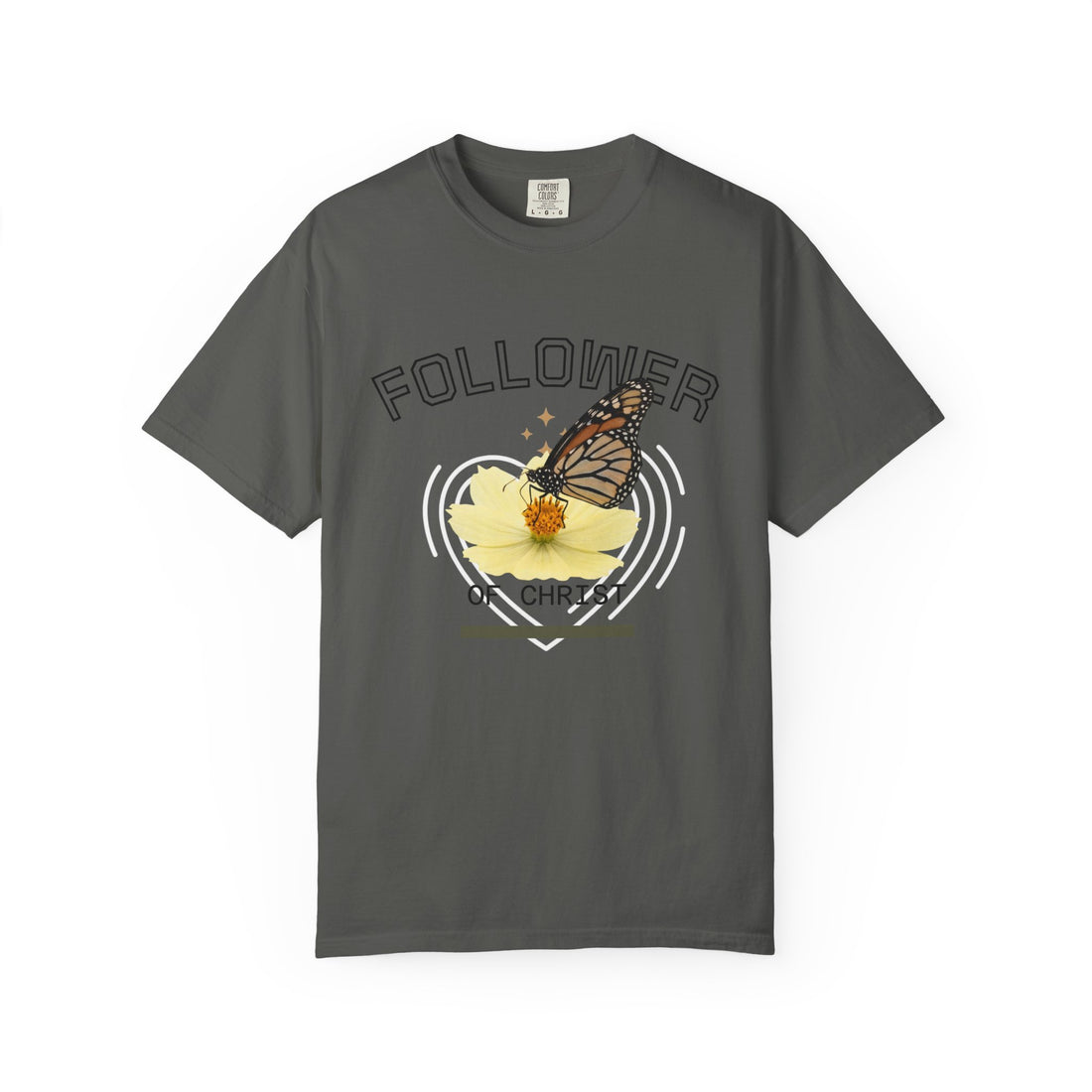 Butterfly Graphic T-Shirt — "Follow Me" 1 Corinthians 11:1 Unisex Tee