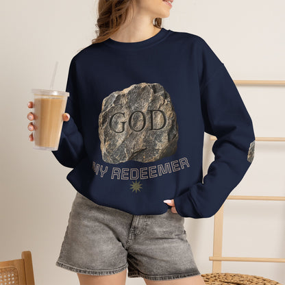 Mercy Manna My Redeemer Crewneck Sweatshirt – Stone Graphic Love Pullover
