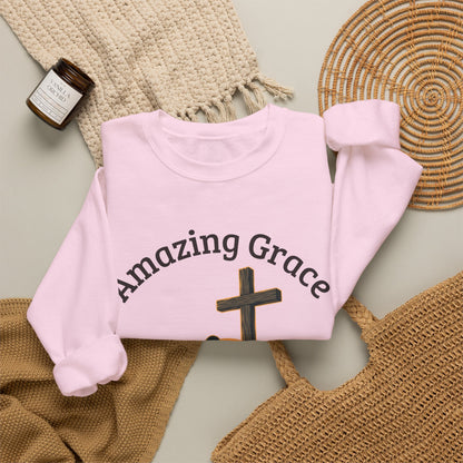 "Amazing Grace" Hallelujah Graphic Crewneck Sweatshirt — Unisex Pullover