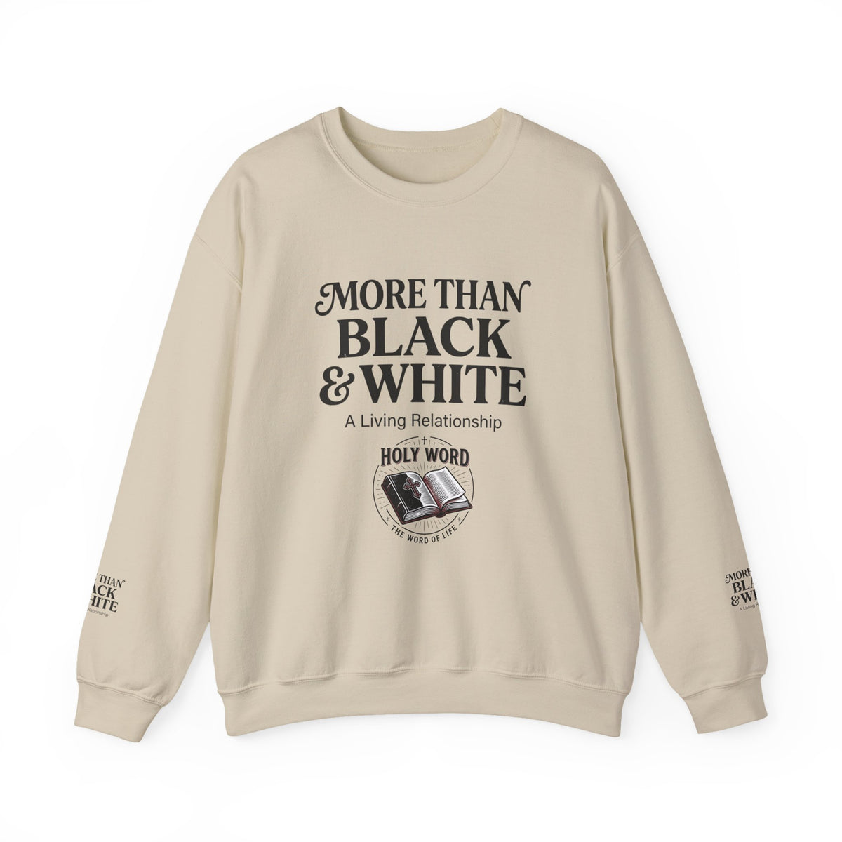 Mercy Manna More Than Black &amp; White Crewneck Sweatshirt