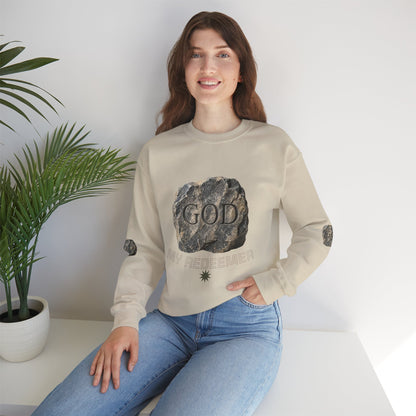 Mercy Manna My Redeemer Crewneck Sweatshirt – Stone Graphic Love Pullover