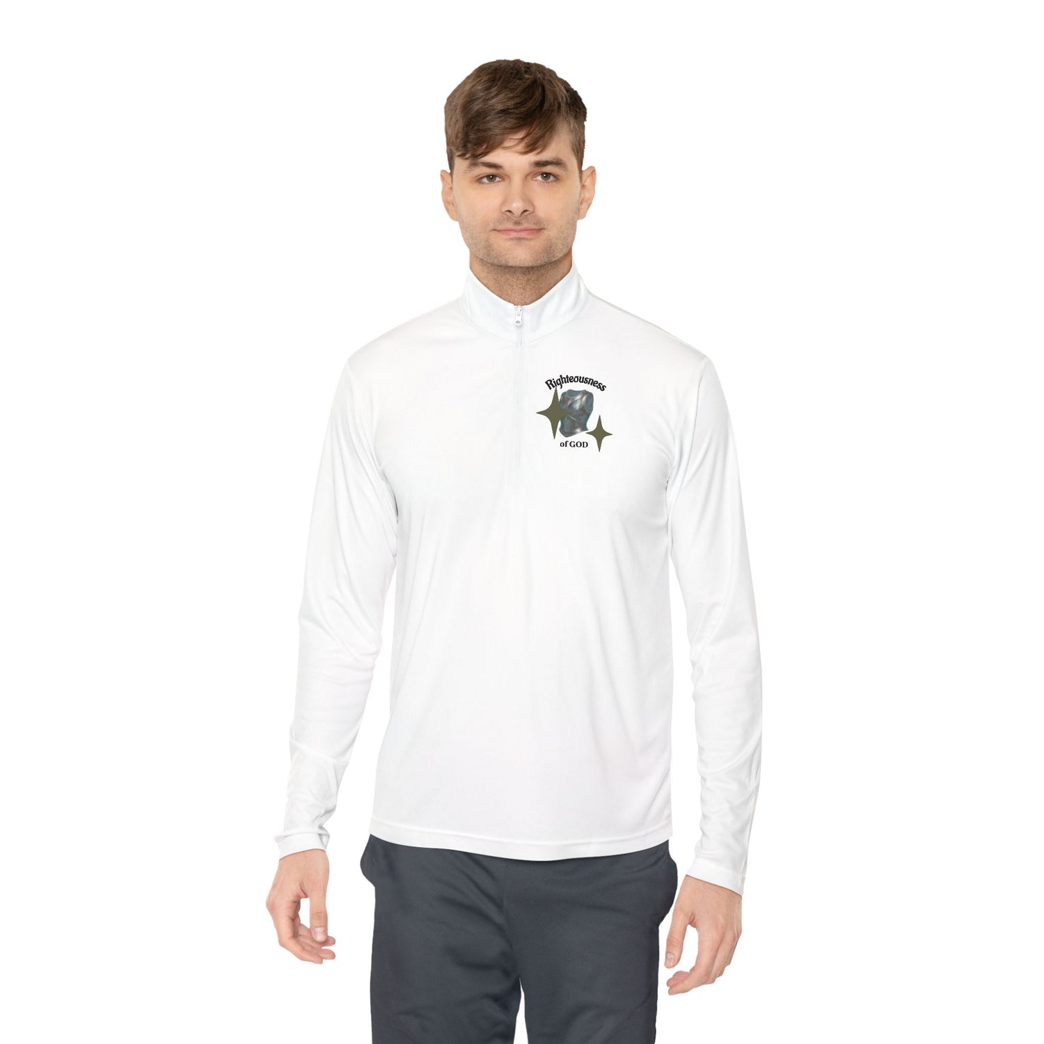 "Breastplate of Righteousness" Quarter-Zip Pullover — Unisex Graphic Sweatshirt