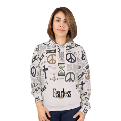 "Do Not Fear" Peace &amp; Cross Graphic Pullover Hoodie — Unisex Fleece Sweatshirt