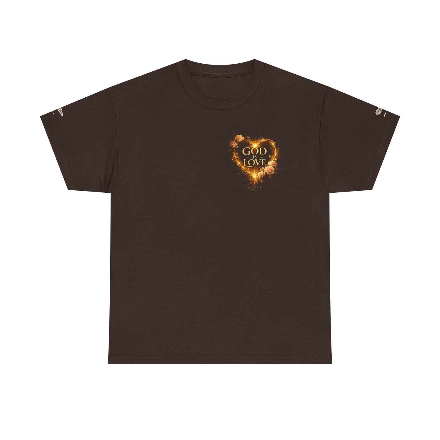 "God Is Love" Vintage Flaming Heart Graphic Tee — Unisex Cotton T-Shirt