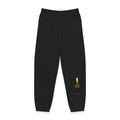 "Let There Be Light" Minimal Gold Flame Graphic Joggers — Unisex Cozy Lounge Pants