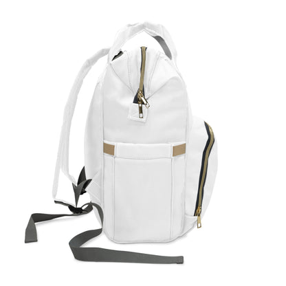 "I Trust in God" Gold Wings Diaper Backpack — Large Nylon Baby Bag for Moms