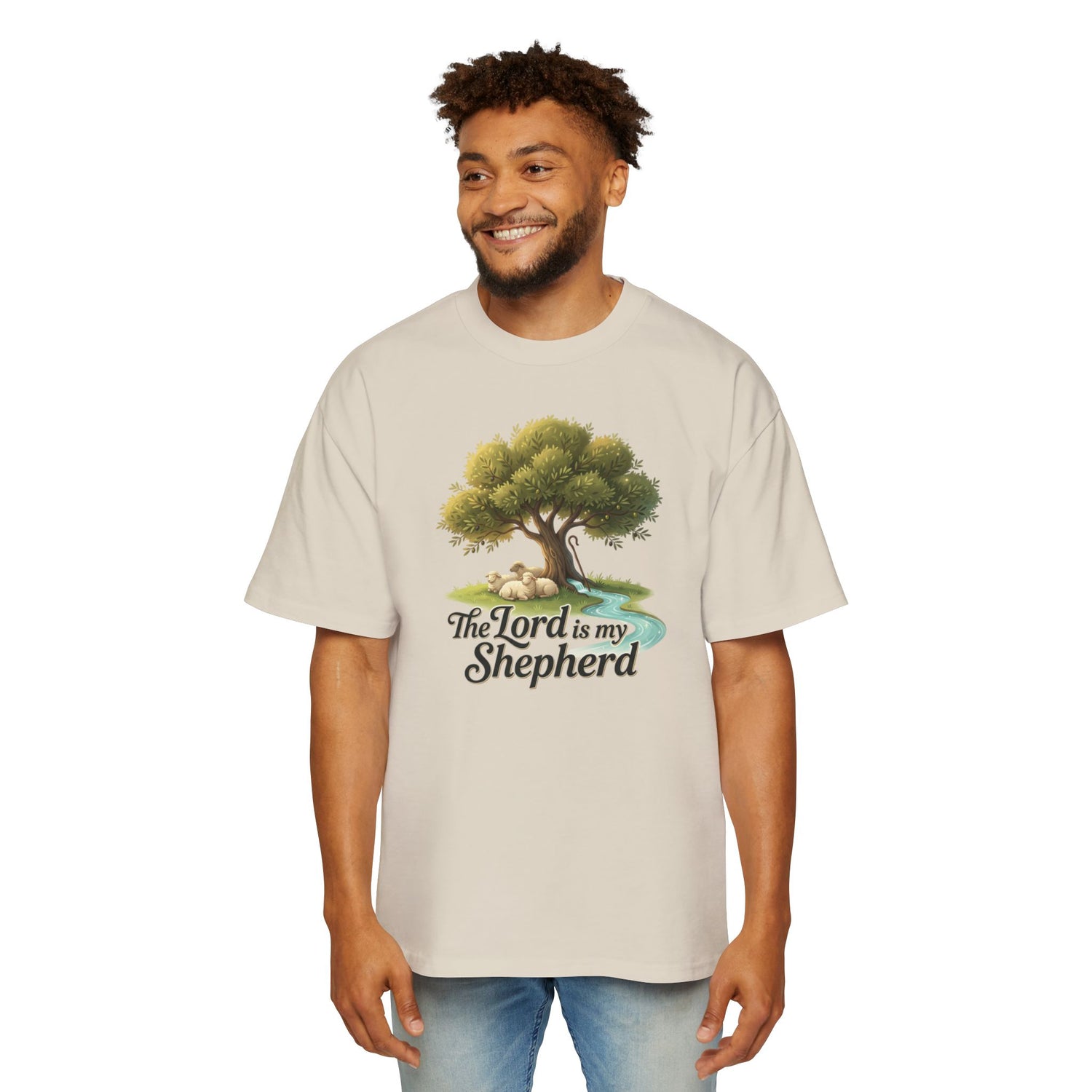 "The Lord Is My Shepherd" Oversized Graphic Tee — Men&