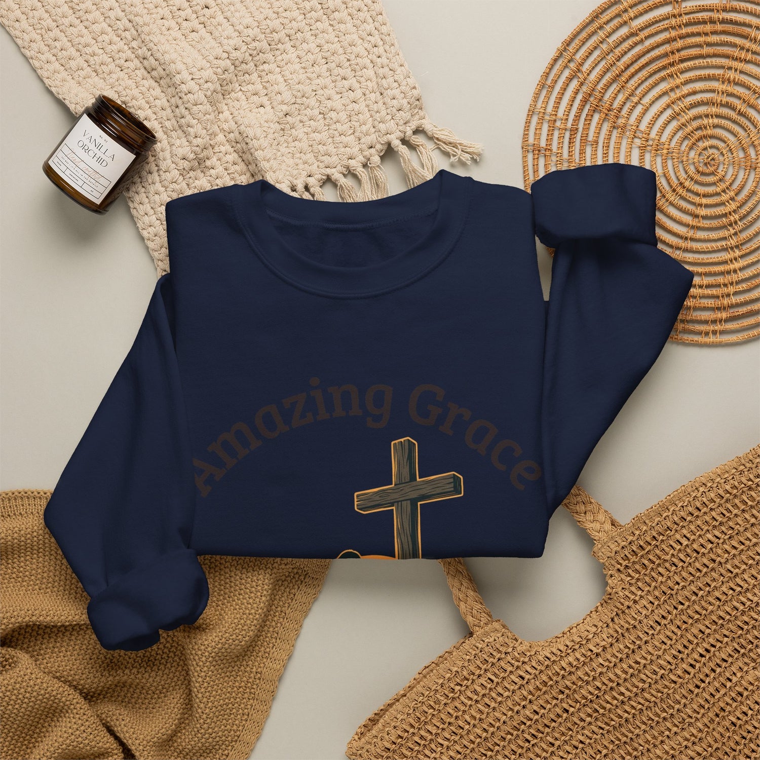 "Amazing Grace" Hallelujah Graphic Crewneck Sweatshirt — Unisex Pullover