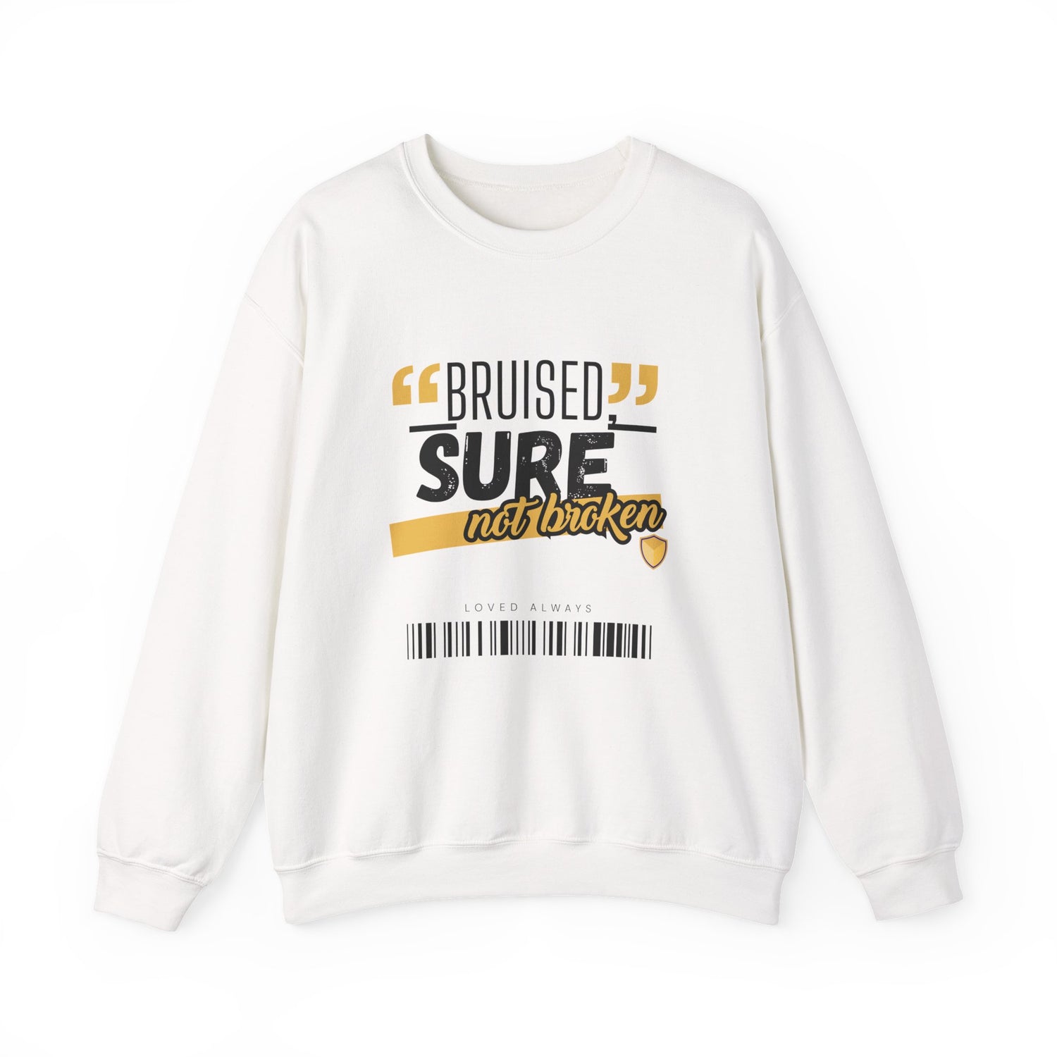 "Bruised But Not Broken" Graphic Crewneck Sweatshirt — Unisex Fleece Pullover