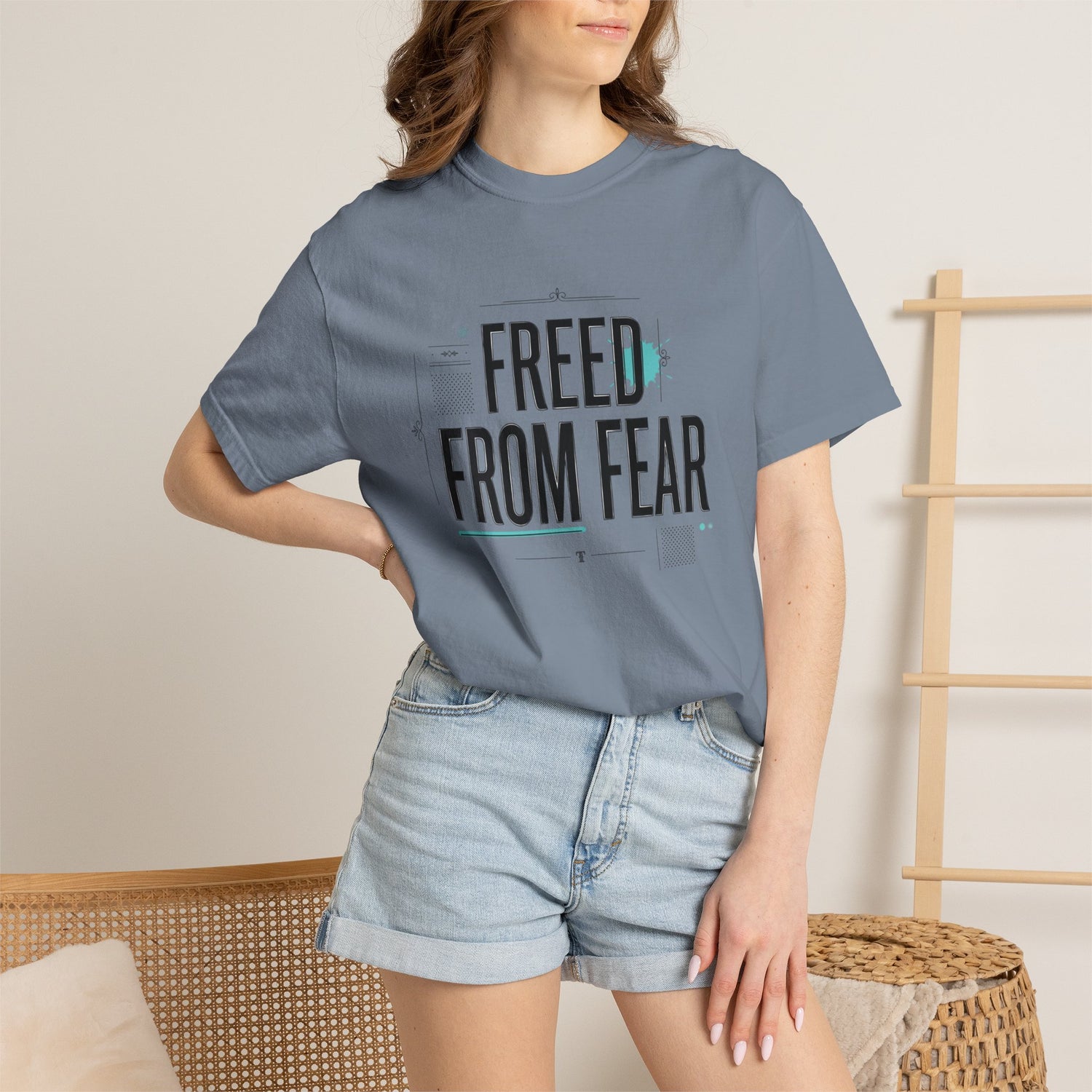 "Free Indeed" Garment-Dyed Graphic Tee — Unisex John 8:36 T-Shirt