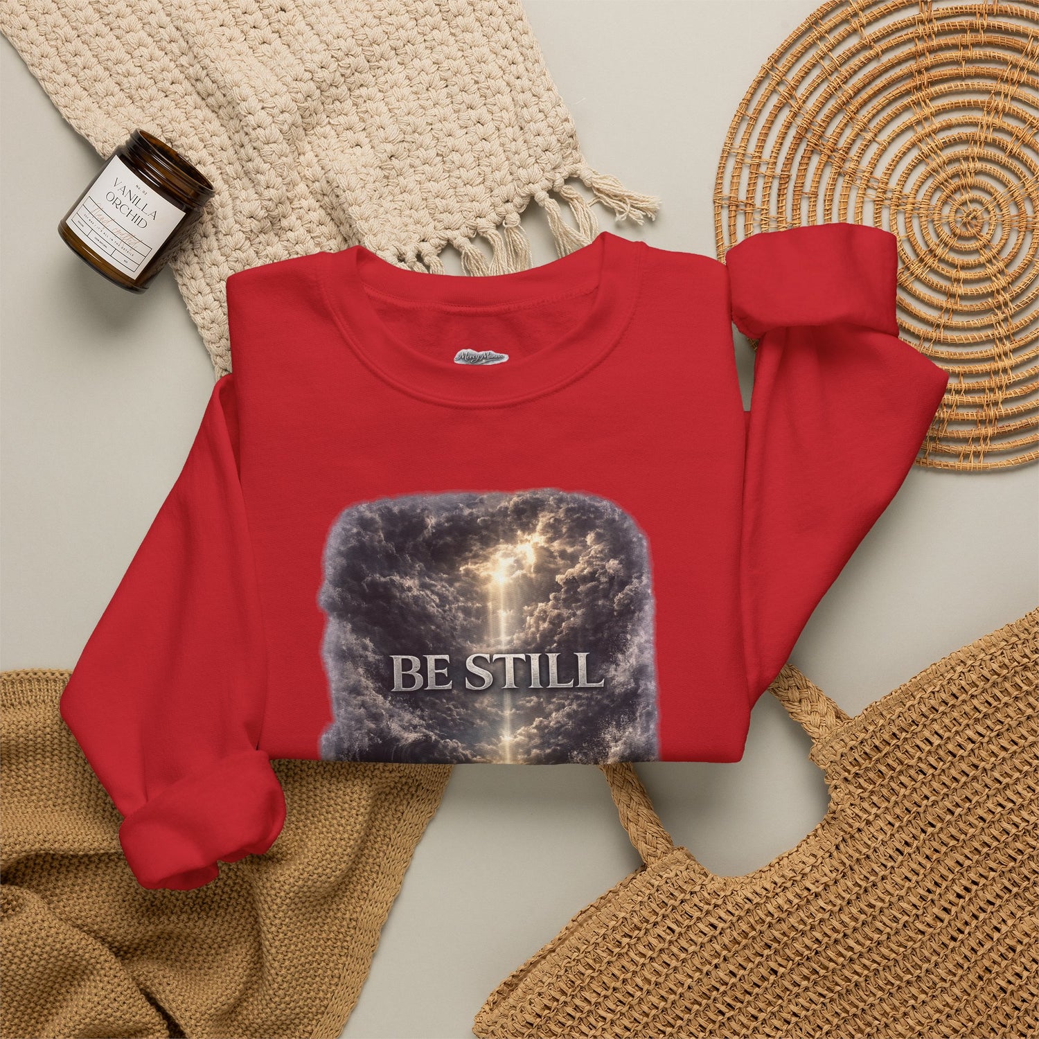 "Be Still" Graphic Crewneck Sweatshirt — Unisex Fleece Pullover