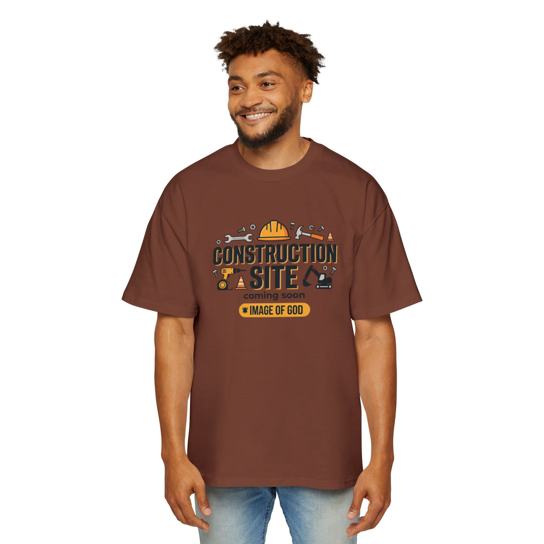 Construction Site Tee — "Coming Soon: Image of God" Graphic T-Shirt