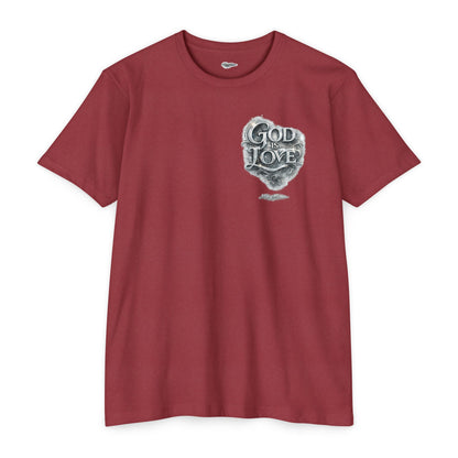 "God Is Love" Chest-Print Graphic Tee — Unisex Cotton T-Shirt