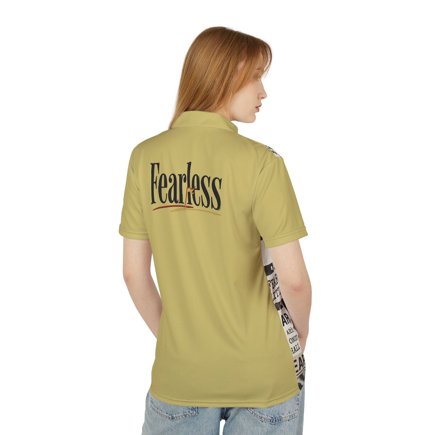 "Do Not Be Afraid" Scripture Collage Graphic Polo Shirt — Unisex