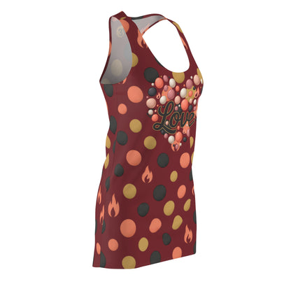 "Love" Heart &amp; Flame Polka Dot Racerback Dress — Women&