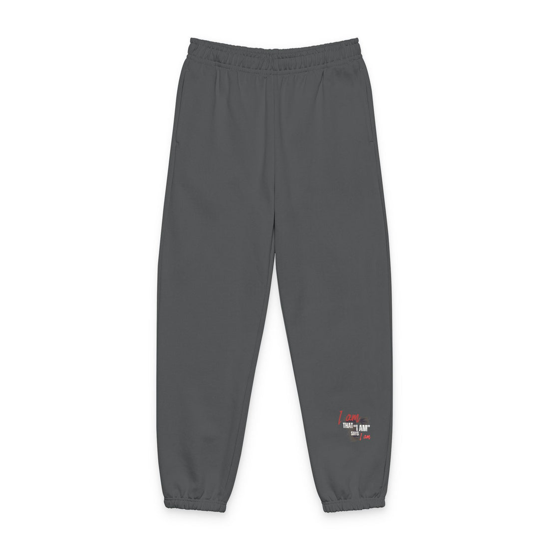 "I Am That I Am" Minimalist Sweatpants — Relaxed Fit Lounge Pants with Side Logo