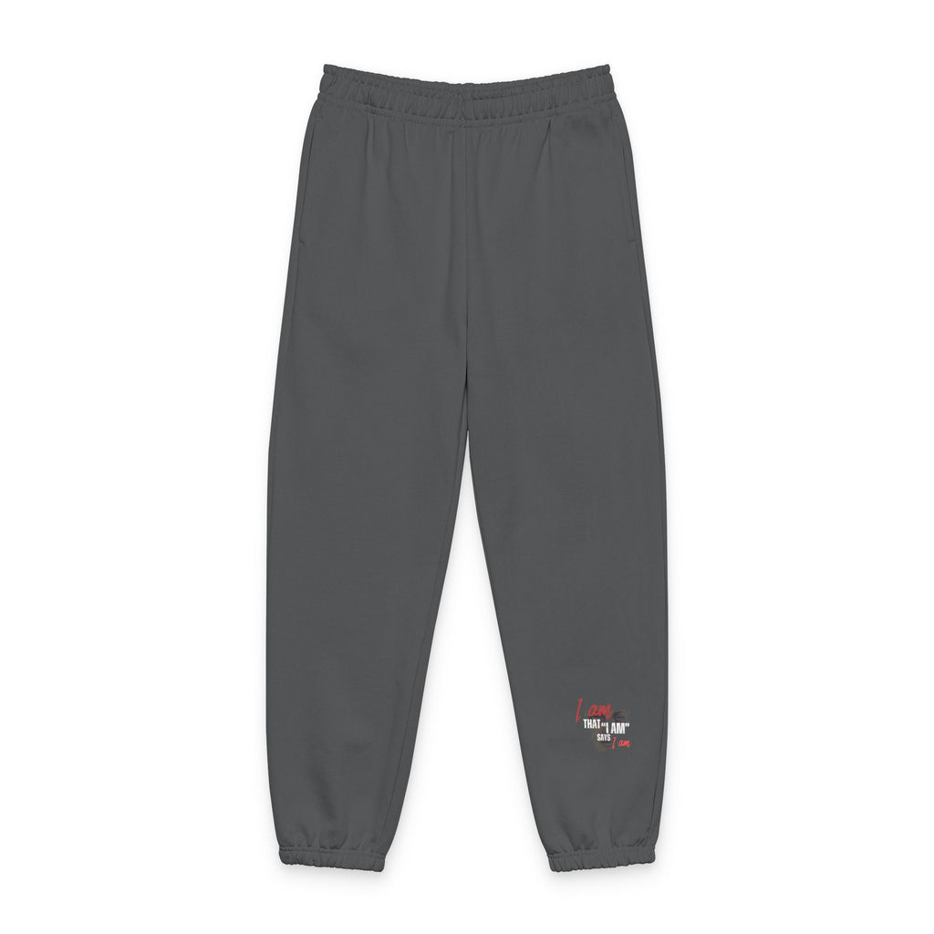 Minimalist "I am that I AM says I am" Sweatpants with Small Side Logo