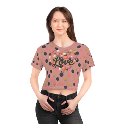 "Love" Polka Dot Crop Tee — Women&