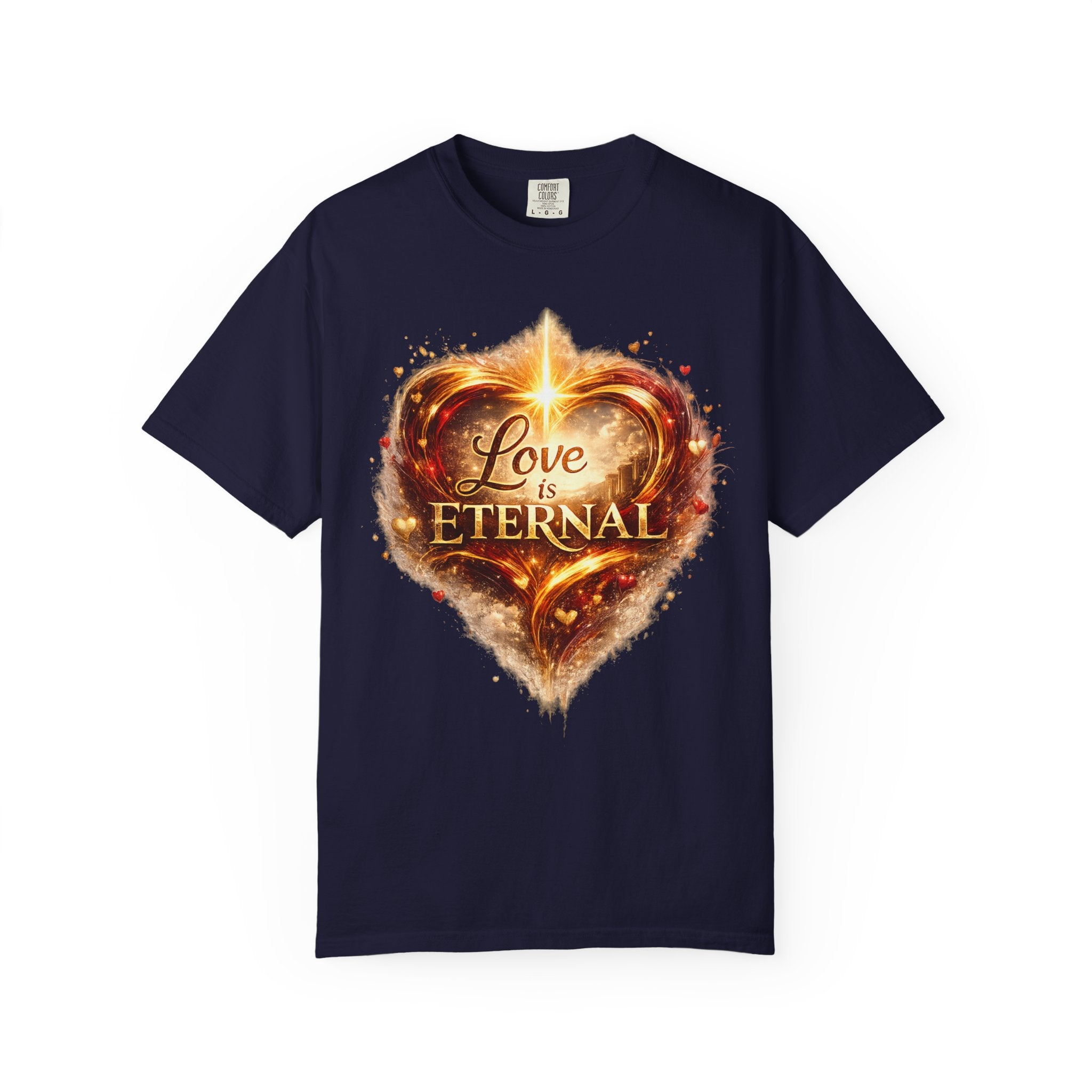 Love Is Eternal Heart T-Shirt — 1 Corinthians 13 Agape Faith-Inspired Tee