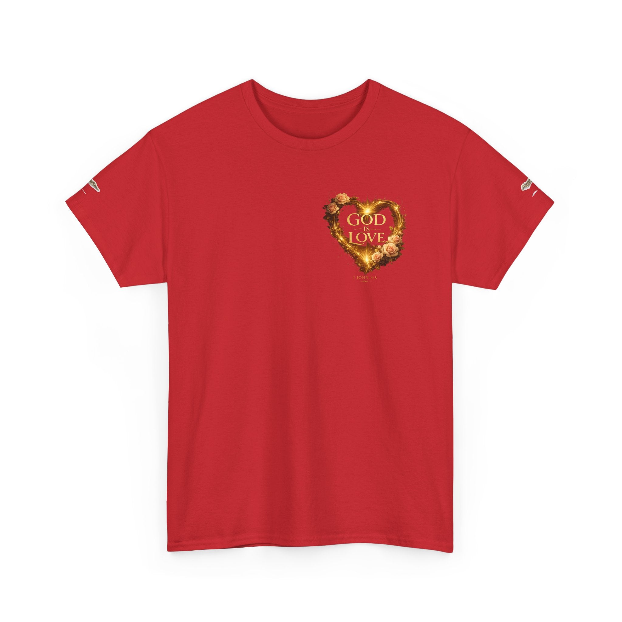 Christian Graphic Tee — God Is Love Vintage Flaming Heart T-Shirt