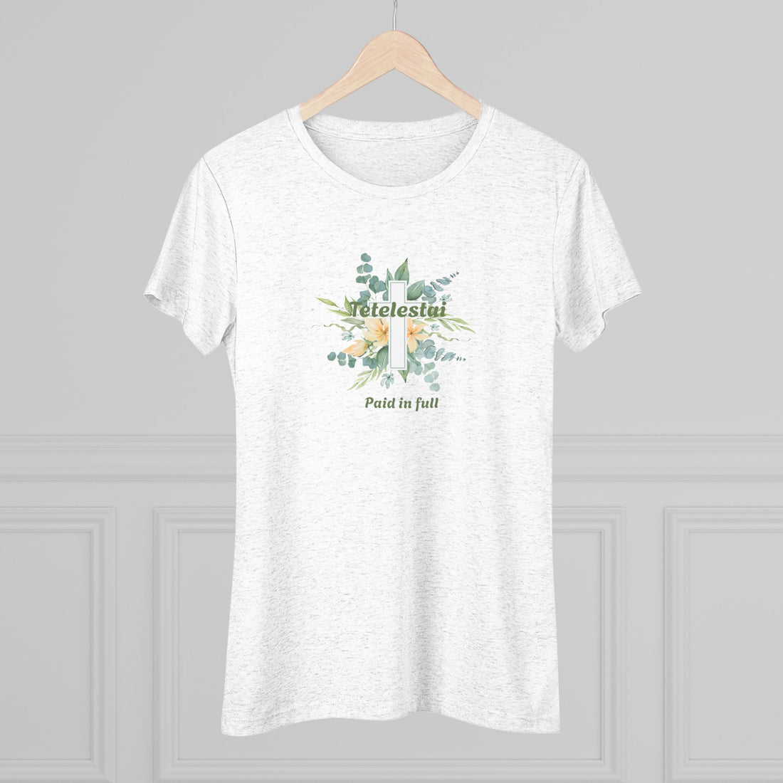 "Paid in Full" Floral Cross Graphic Tee — Women&