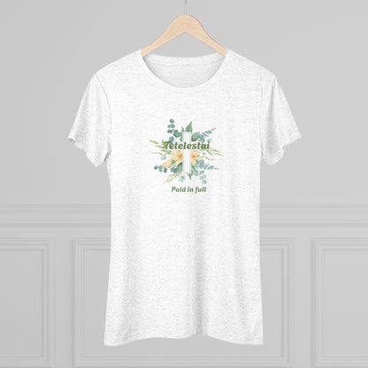 "Paid in Full" Floral Cross Graphic Tee — Women&