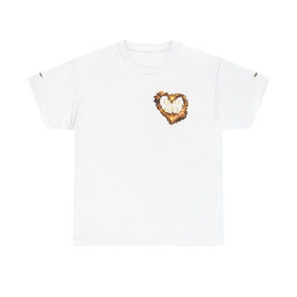 "God Is Love" Vintage Flaming Heart Graphic Tee — Unisex Cotton T-Shirt