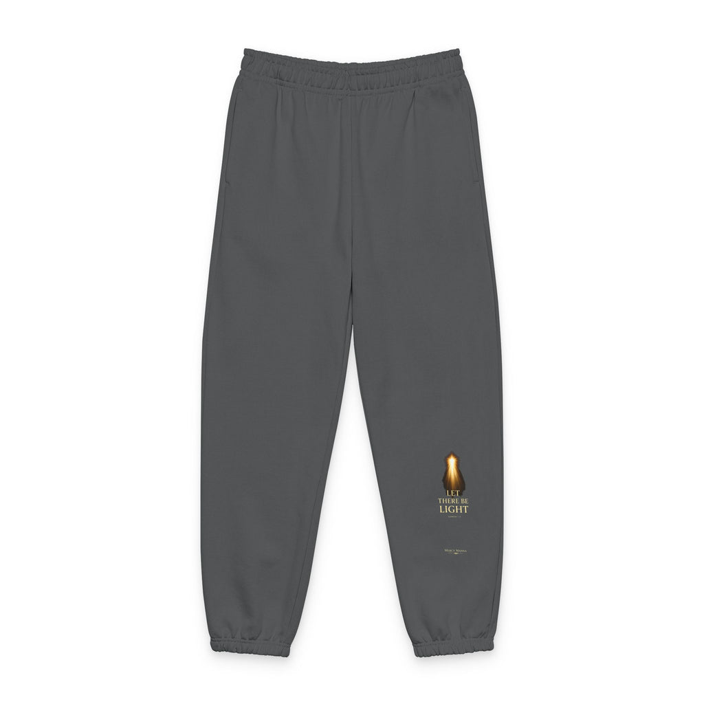 Minimal Gold Flame "Let there be Light" Sweatpants — Cozy Casual Joggers