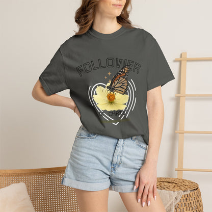 Butterfly Graphic T-Shirt — "Follow Me" 1 Corinthians 11:1 Unisex Tee