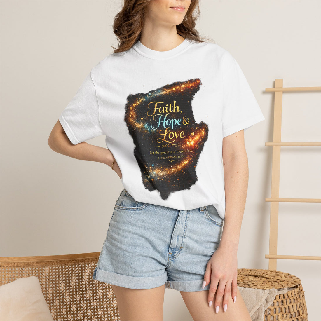 "Faith, Hope &amp; Love" Graphic Tee — Unisex 1 Corinthians 13 T-Shirt