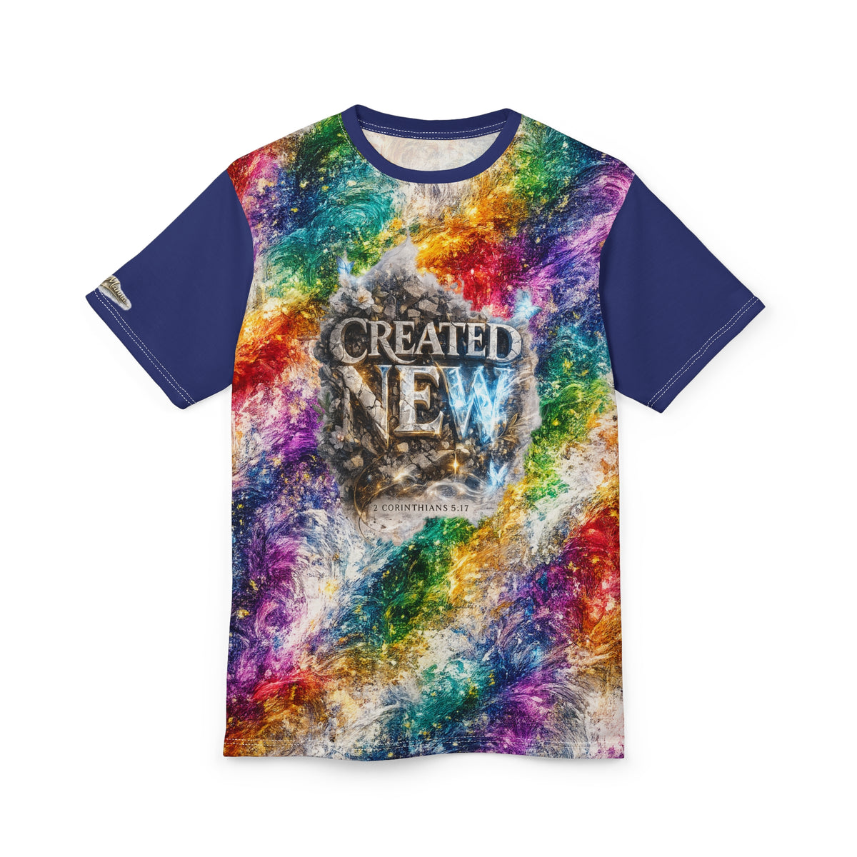 Created New Tie-Dye Tee — "Created New" Graphic Shirt (2 Corinthians 5:17)