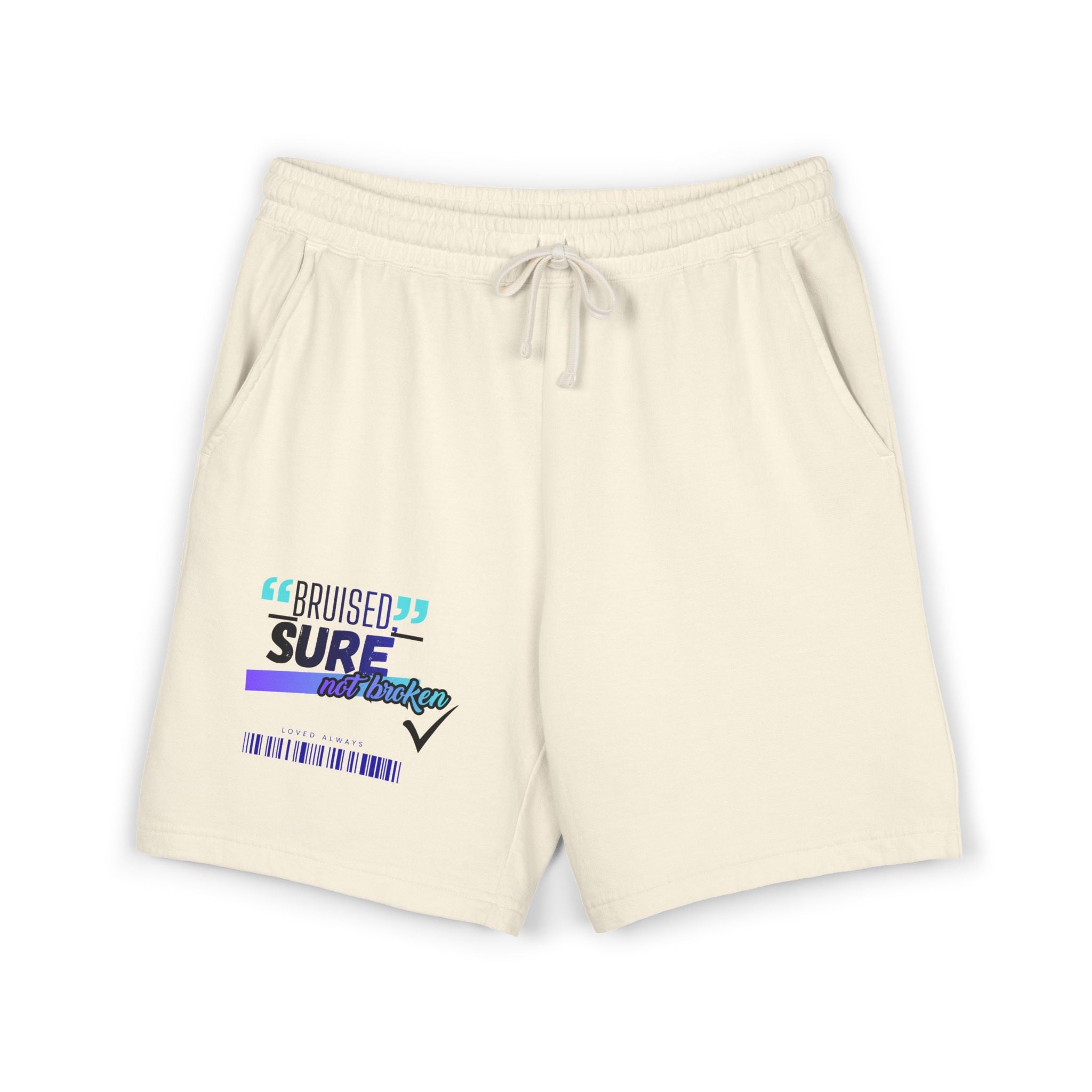Christian Sweat Shorts — "Bruised Sure" Graphic Fleece Lounge Shorts