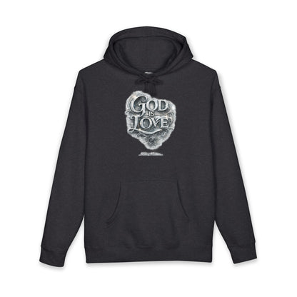 "God Is Love" Graphic Pullover Hoodie — Unisex Fleece Sweatshirt